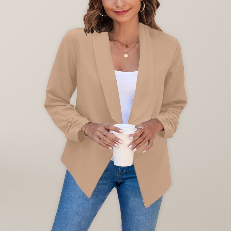 Blazer de mujer con solapa de doble capa 