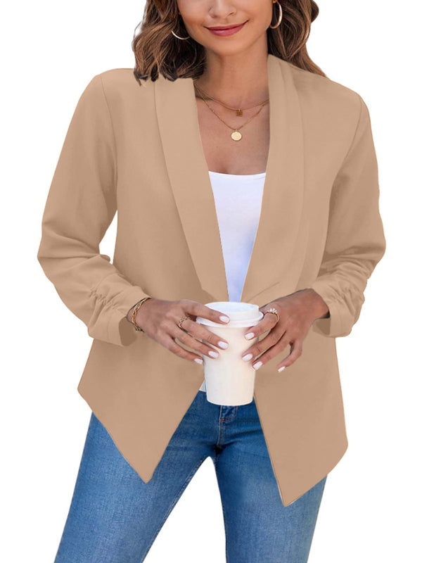Blazer de mujer con solapa de doble capa 