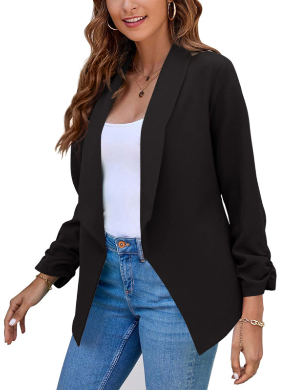 Blazer de mujer con solapa de doble capa 