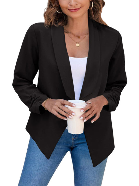 Blazer de mujer con solapa de doble capa 