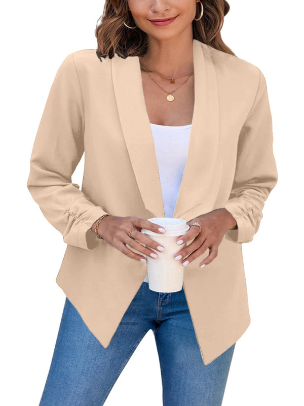 Blazer de mujer con solapa de doble capa 
