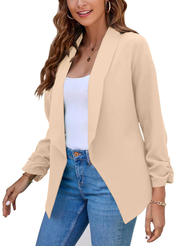 Blazer de mujer con solapa de doble capa 