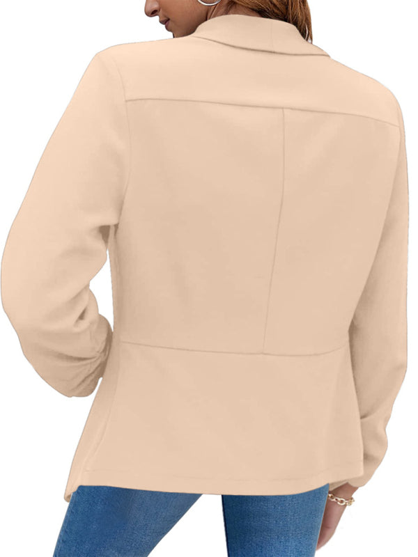 Blazer de mujer con solapa de doble capa 