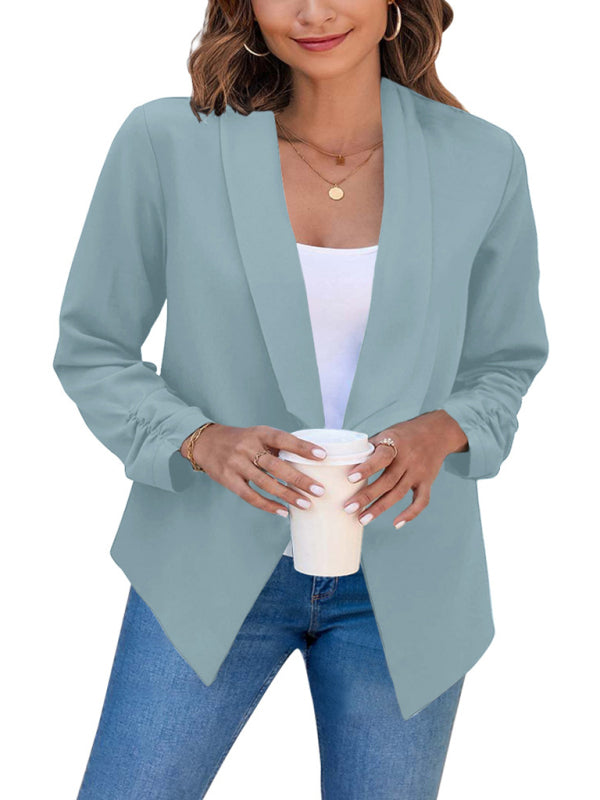 Blazer de mujer con solapa de doble capa 