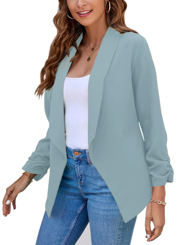 Blazer de mujer con solapa de doble capa 