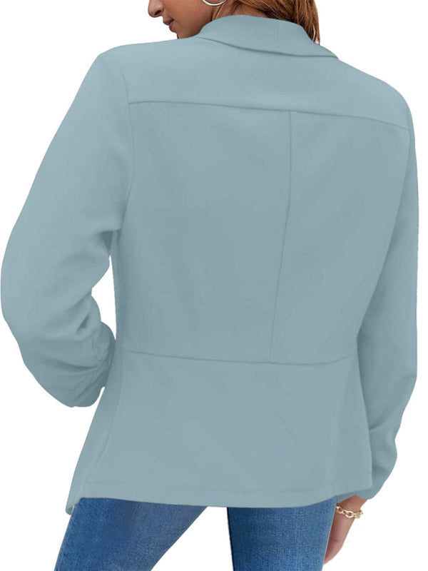 Blazer de mujer con solapa de doble capa 