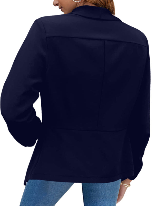 Blazer de mujer con solapa de doble capa 