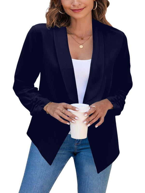 Blazer de mujer con solapa de doble capa 