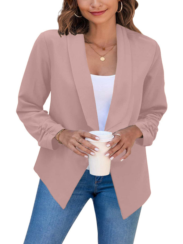 Blazer de mujer con solapa de doble capa 