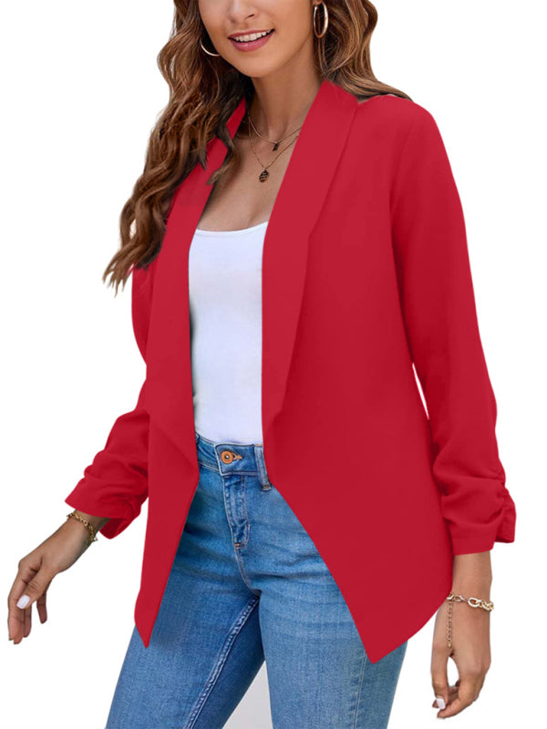 Blazer de mujer con solapa de doble capa 