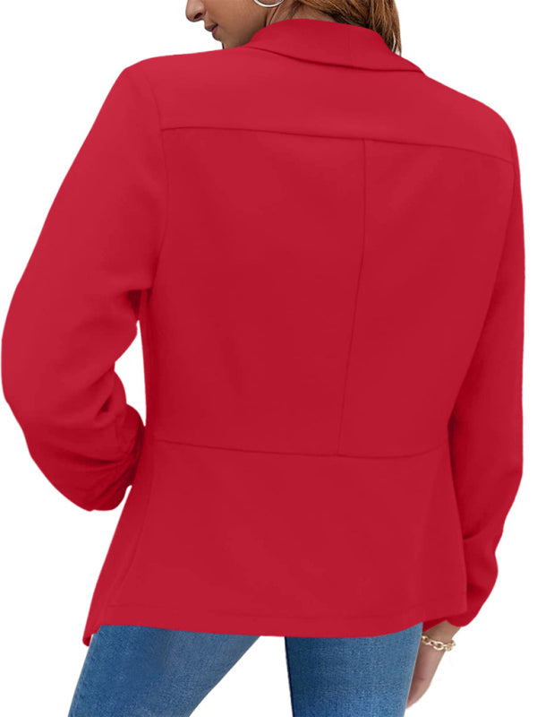Blazer de mujer con solapa de doble capa 