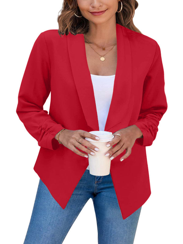 Blazer de mujer con solapa de doble capa 