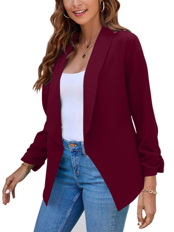 Blazer de mujer con solapa de doble capa 
