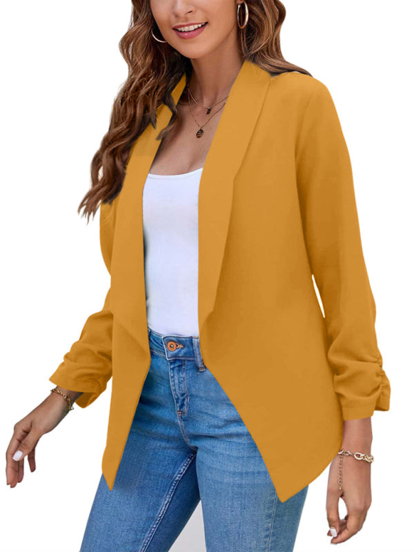 Blazer de mujer con solapa de doble capa 