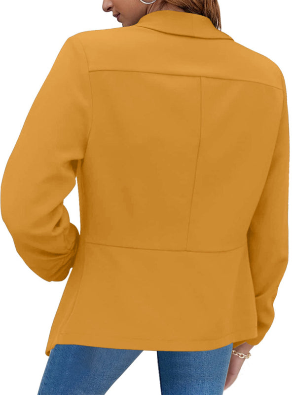 Blazer de mujer con solapa de doble capa 