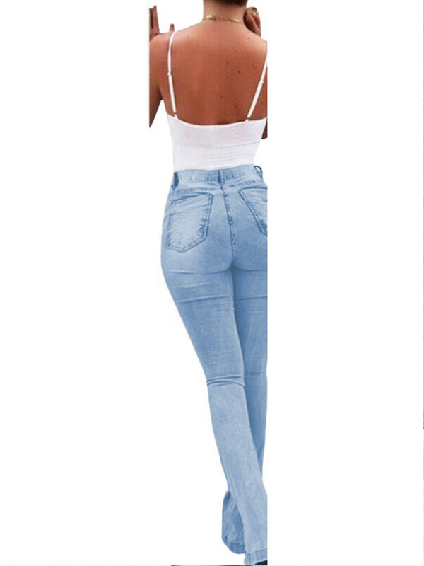 Stretch High Waist Slit Boot Cut Jeans | S - XXL | 2 COLORS
