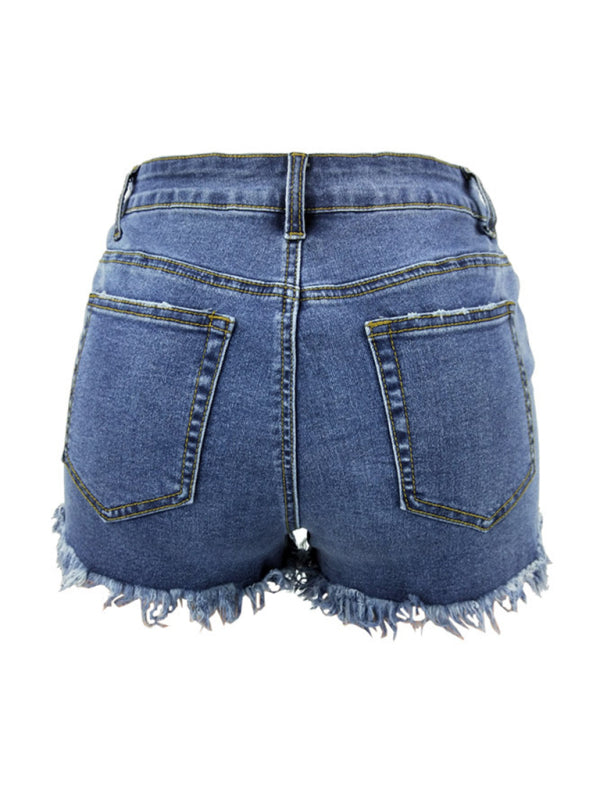 Women's Casual Frayed High Waist Denim Shorts | S - 2XL | 4 COLORS
