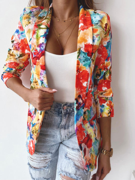 Blazer casual de primavera con estampado de moda 