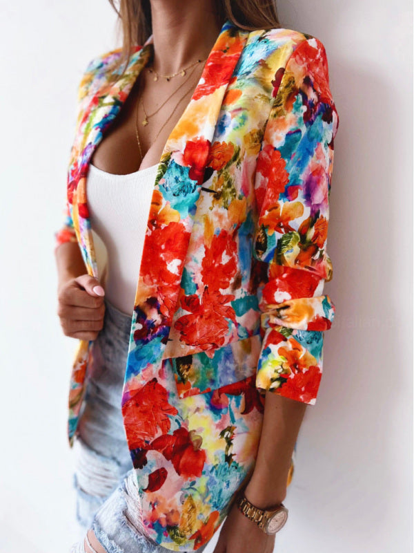 Blazer casual de primavera con estampado de moda 