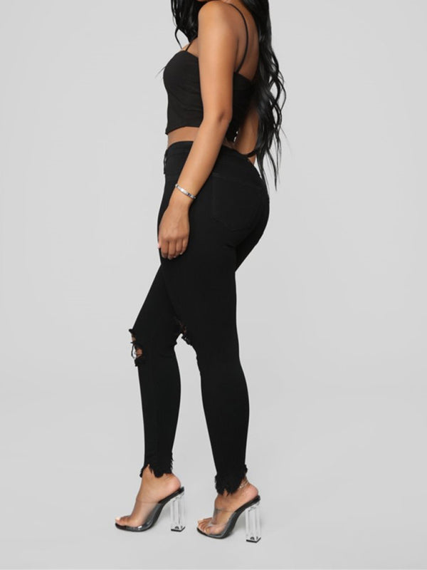 Women's Distressed Stretch Jeans | S - XL | 2XL - 3XL | 2 COLORS