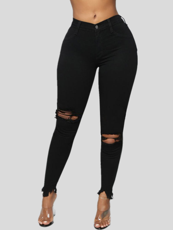Women's Distressed Stretch Jeans | S - XL | 2XL - 3XL | 2 COLORS