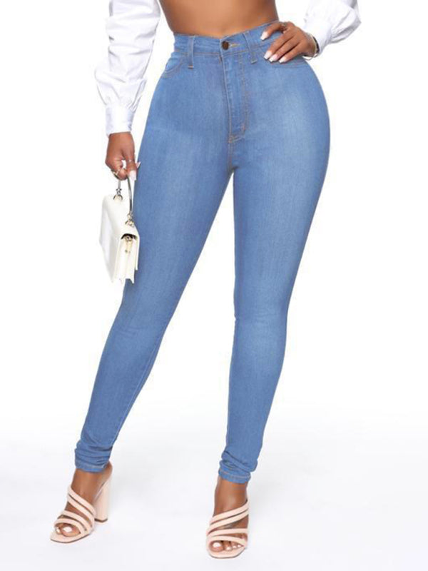 Women's Solid Color Slim High Stretch Denim Skinny Jeans | S - XL | 2XL - 3XL | 5 COLORS