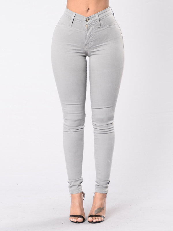 Women's Solid Color Slim High Stretch Denim Skinny Jeans | S - XL | 2XL - 3XL | 5 COLORS