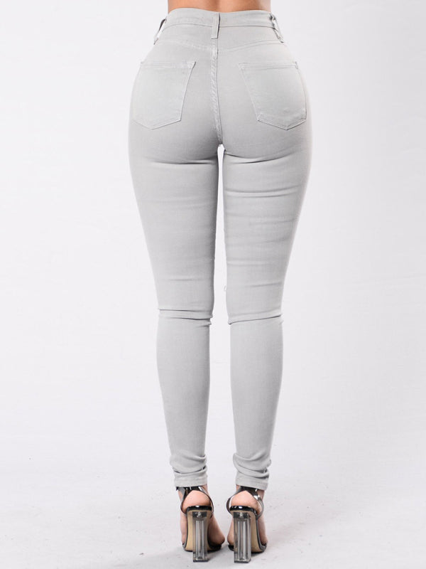 Women's Solid Color Slim High Stretch Denim Skinny Jeans | S - XL | 2XL - 3XL | 5 COLORS