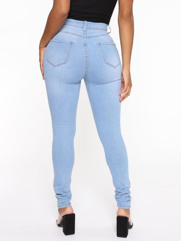 Women's Solid Color Slim High Stretch Denim Skinny Jeans | S - XL | 2XL - 3XL | 5 COLORS