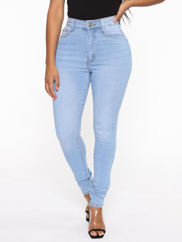 Women's Solid Color Slim High Stretch Denim Skinny Jeans | S - XL | 2XL - 3XL | 5 COLORS