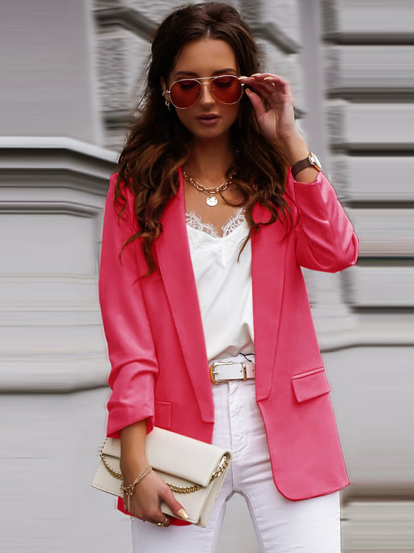 Blazer de cuello alto de traje ajustado profesional de temperamento OL 