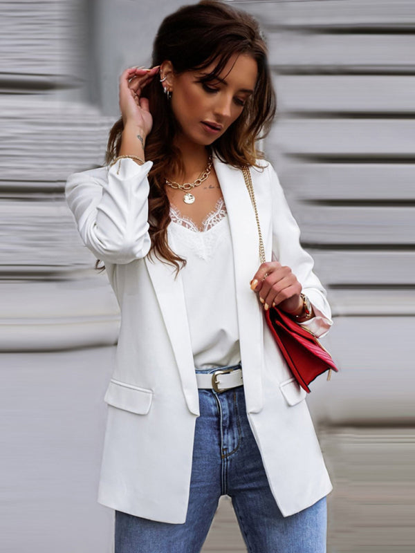 Blazer de cuello alto de traje ajustado profesional de temperamento OL 