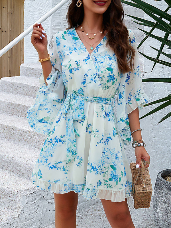 Vestido elegante de tirantes estampado para mujer 