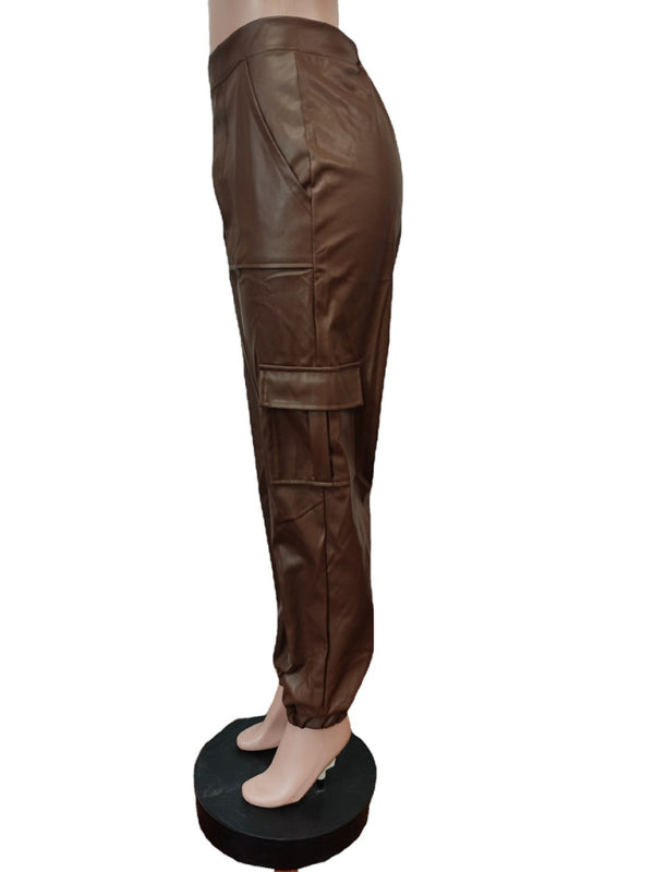 Pantalones cargo con múltiples bolsillos de moda para mujer 