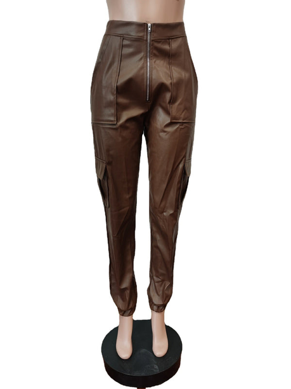 Pantalones cargo con múltiples bolsillos de moda para mujer 