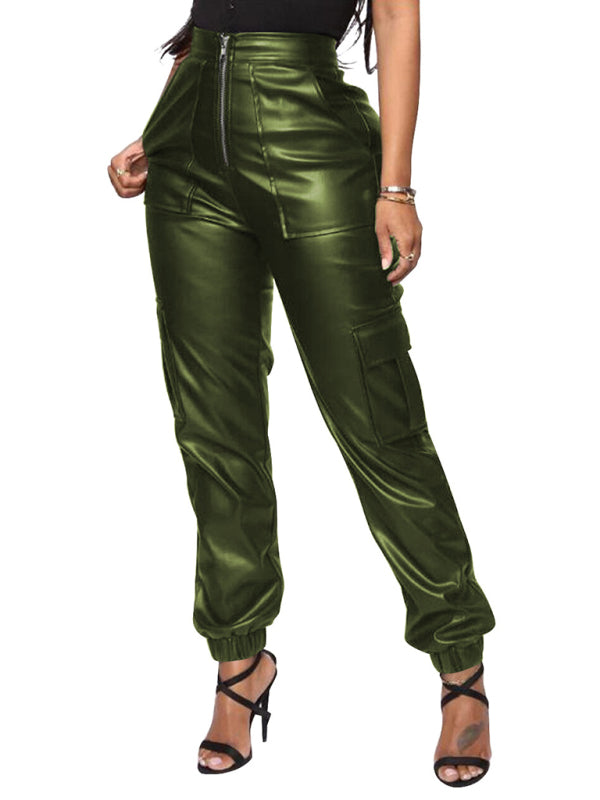 Pantalones cargo con múltiples bolsillos de moda para mujer 