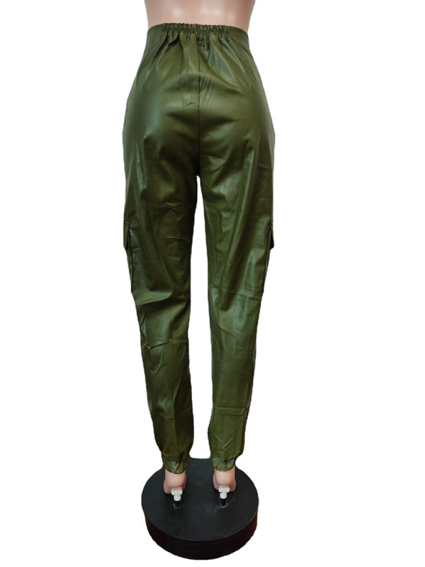 Pantalones cargo con múltiples bolsillos de moda para mujer 