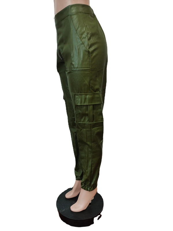 Pantalones cargo con múltiples bolsillos de moda para mujer 