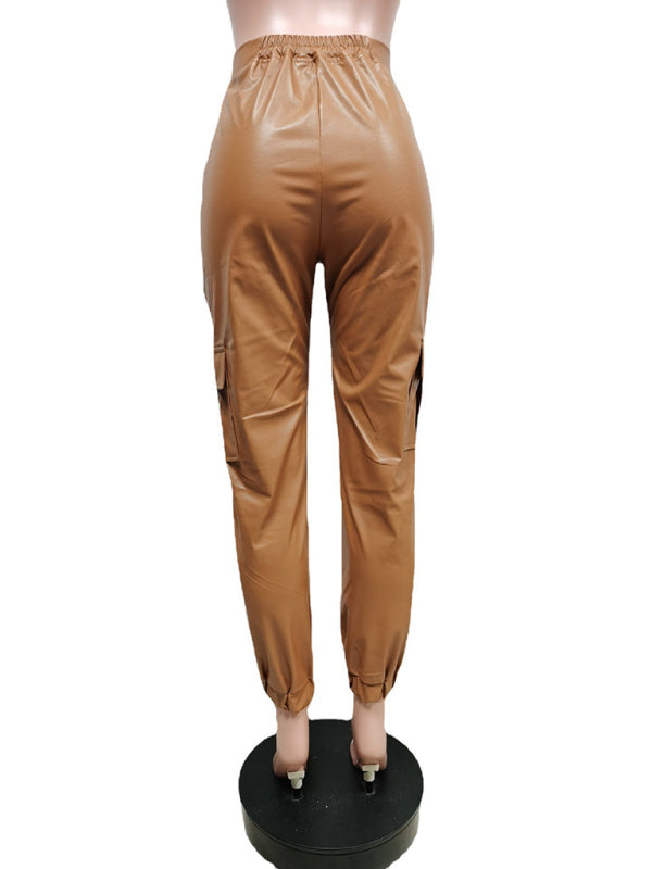 Pantalones cargo con múltiples bolsillos de moda para mujer 