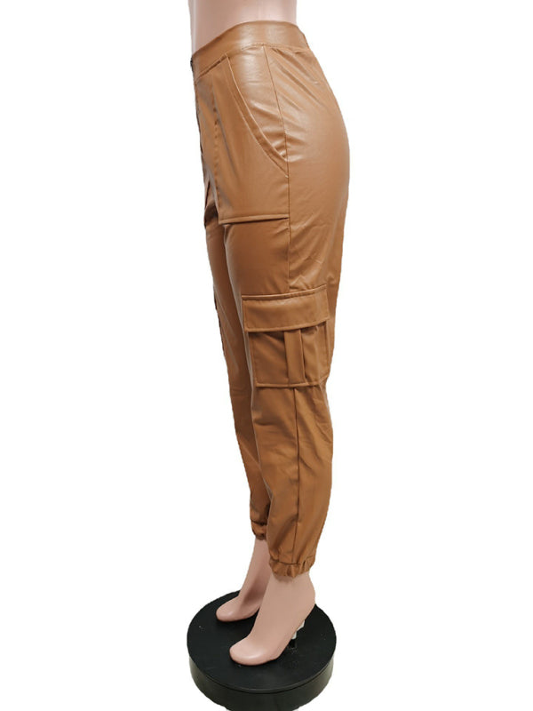 Pantalones cargo con múltiples bolsillos de moda para mujer 