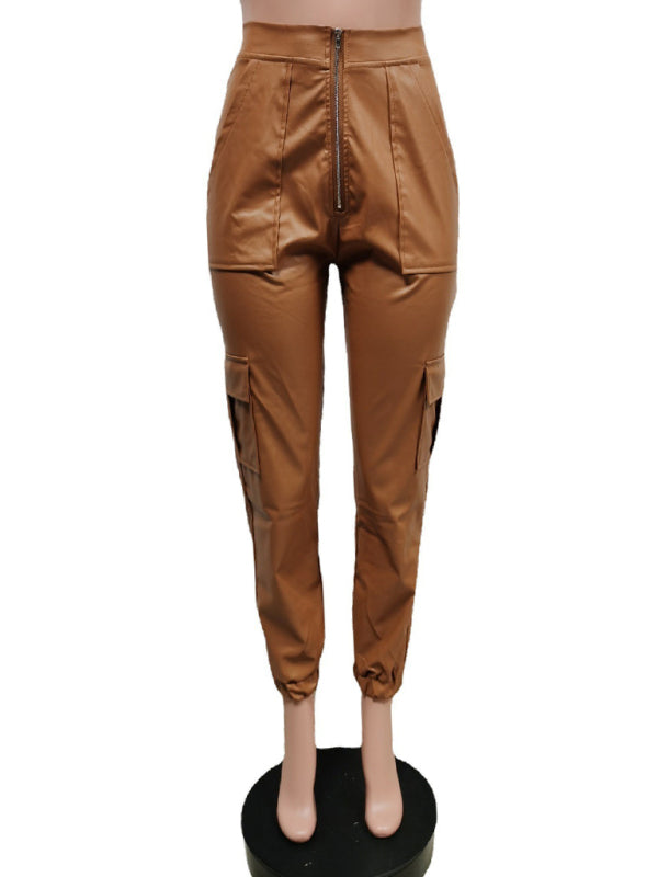 Pantalones cargo con múltiples bolsillos de moda para mujer 