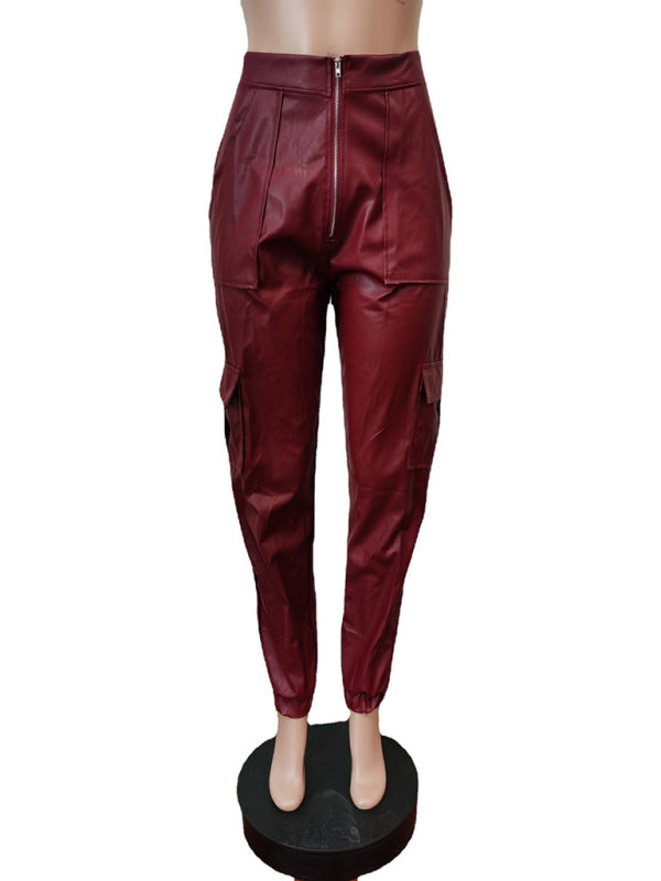 Pantalones cargo con múltiples bolsillos de moda para mujer 