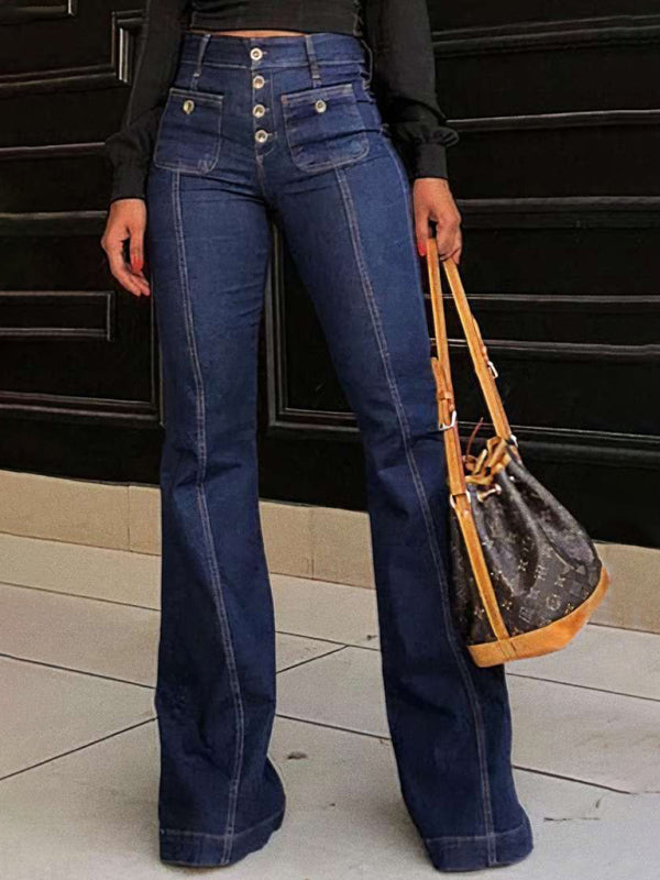 Women's Spliced high waist flared jeans | S - 2XL | 2 COLORS