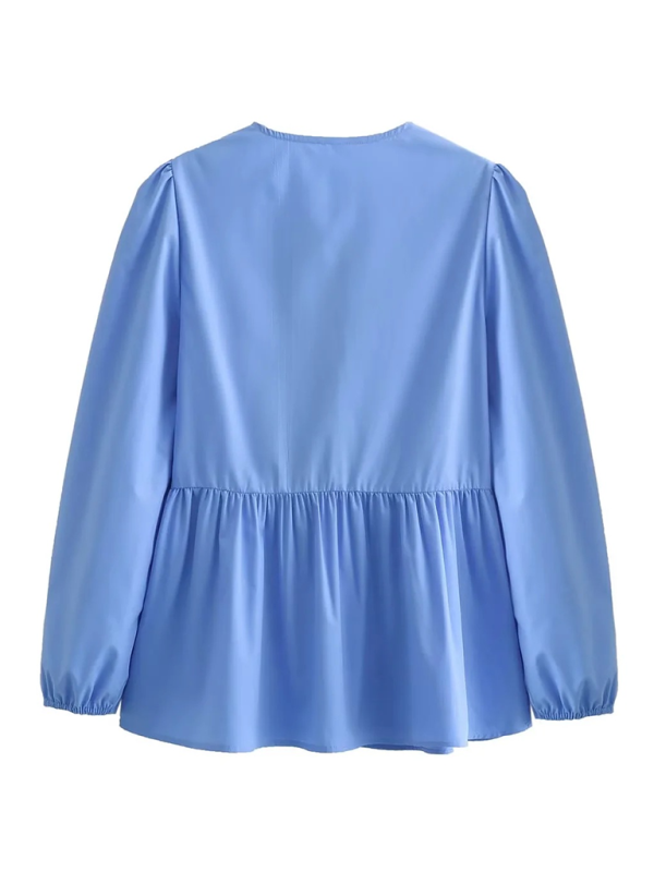 Women's Street Fashion Bow Long Sleeve Shirt