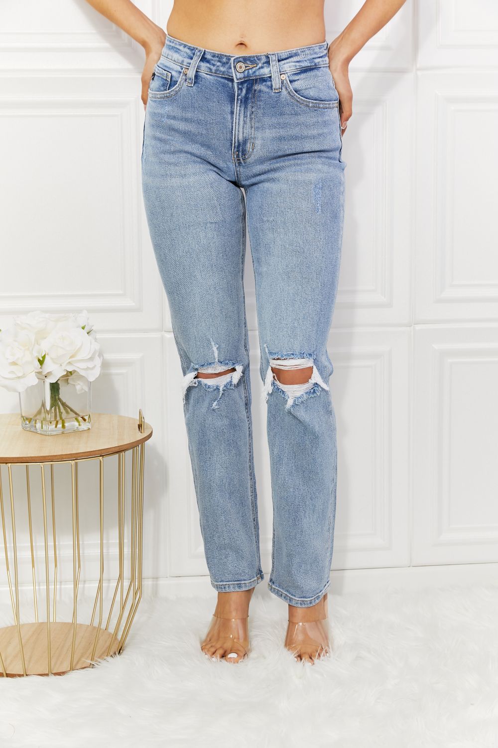 Kancan Abby High Rise Slim Straight Jeans