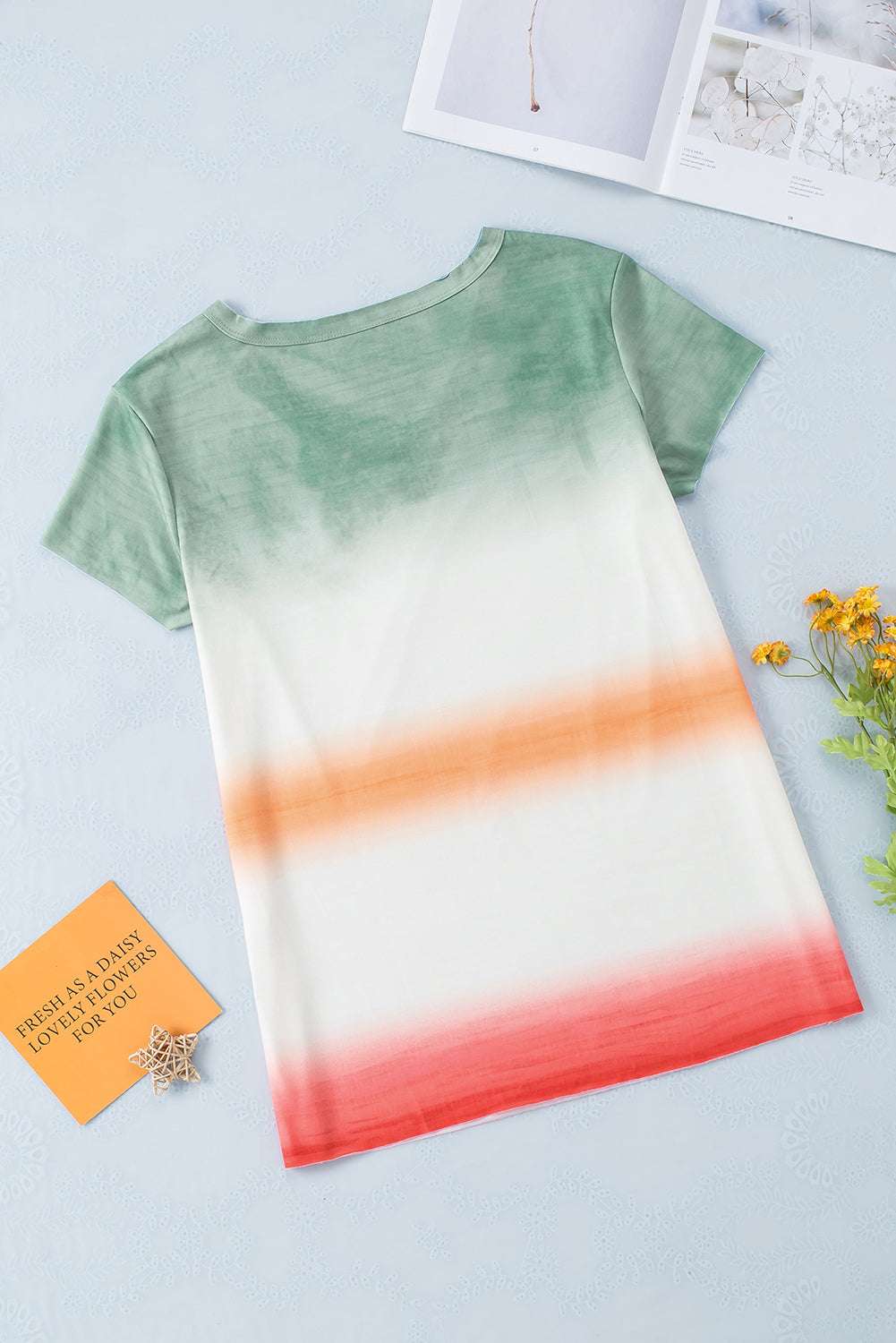 Double Take Tie-Dye V-Neck Short Sleeve Tee