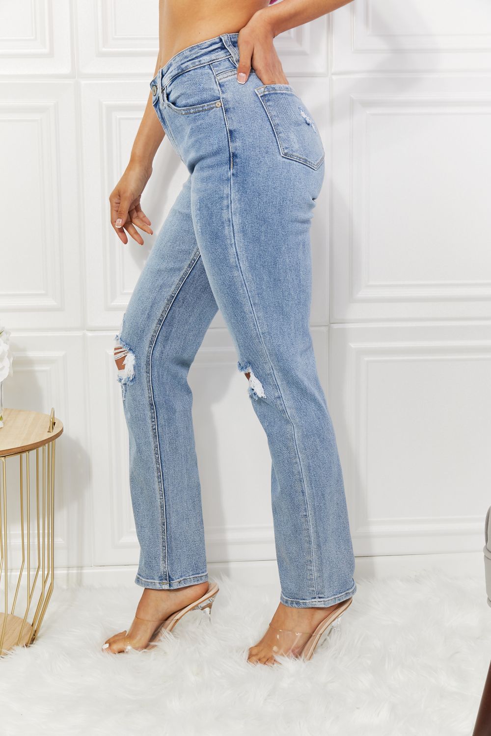 Kancan Abby High Rise Slim Straight Jeans