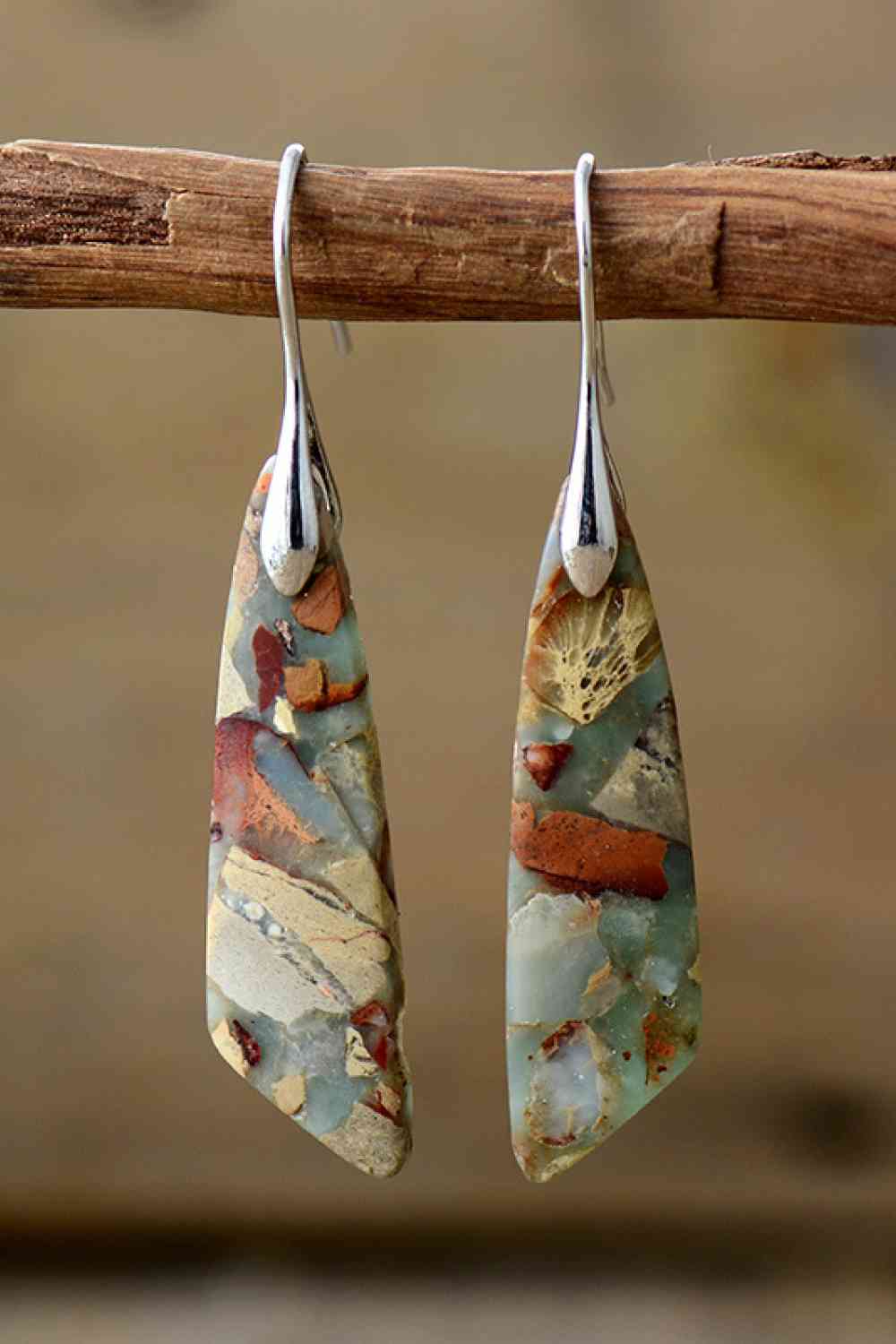 Pendientes colgantes de piedra natural hechos a mano