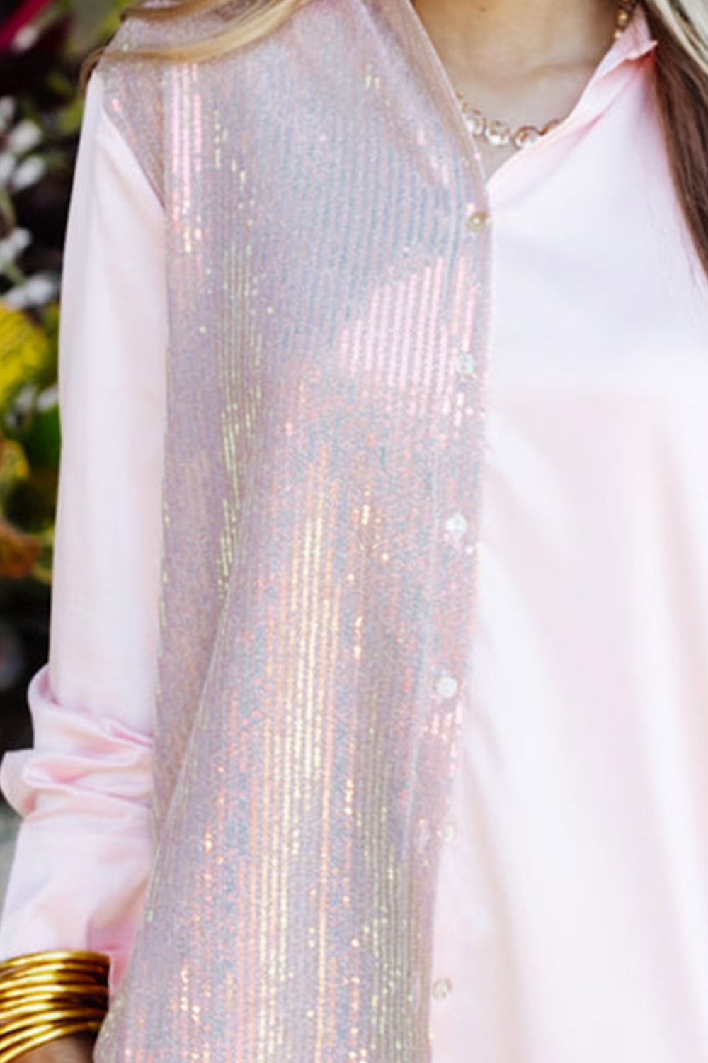 Sequin Long Sleeve Shirt