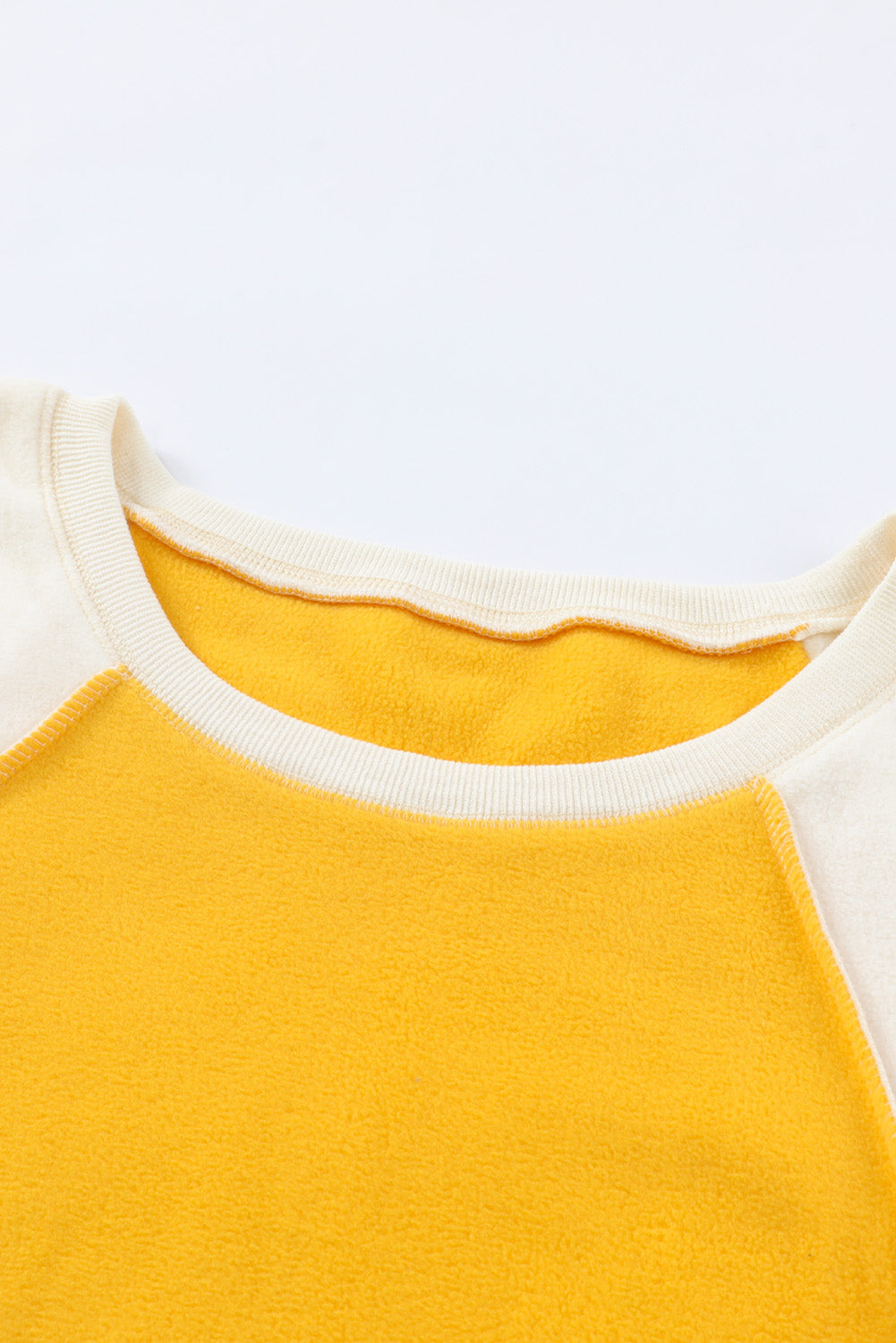 Round Neck Dropped Shoulder Color Block Sweatshirt